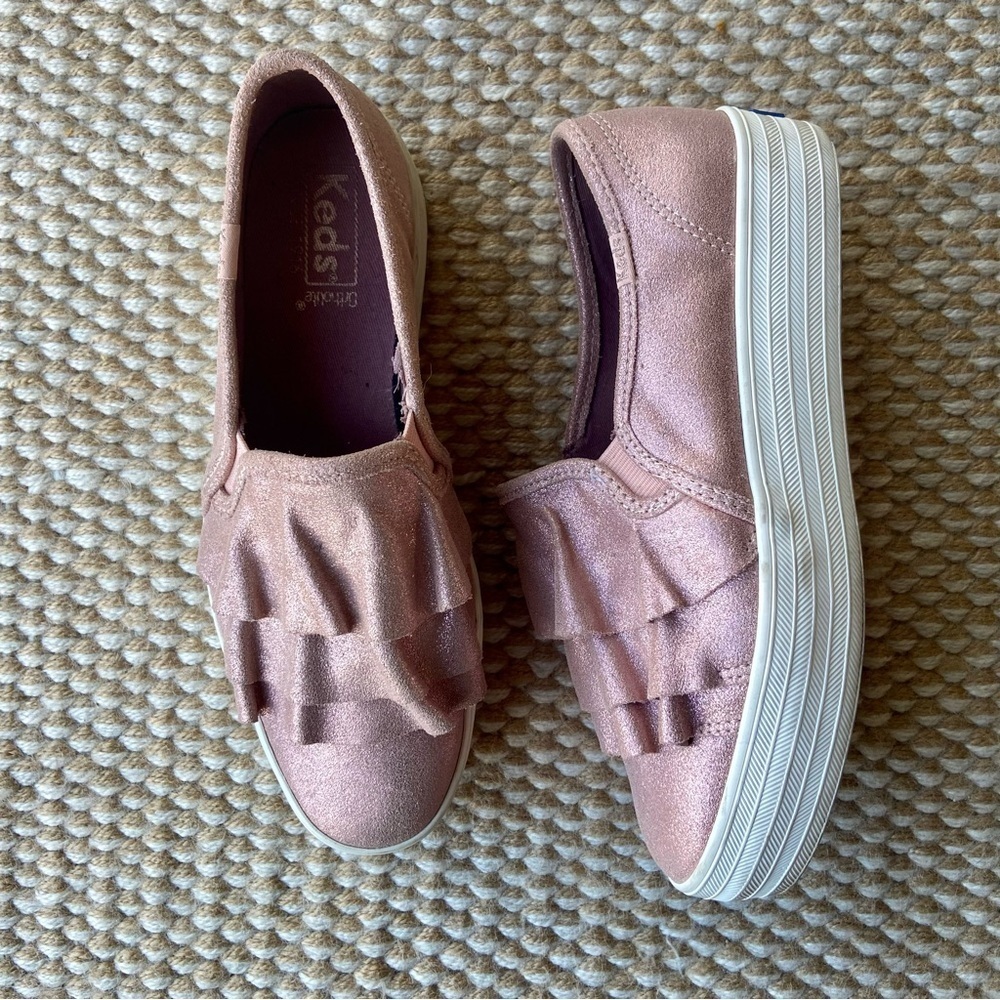 Pink Sparkly Platform Keds - Ladies Size 7